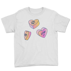 Candy In Hearts Form Negative Messages Funny Anti-V Day product Youth - White