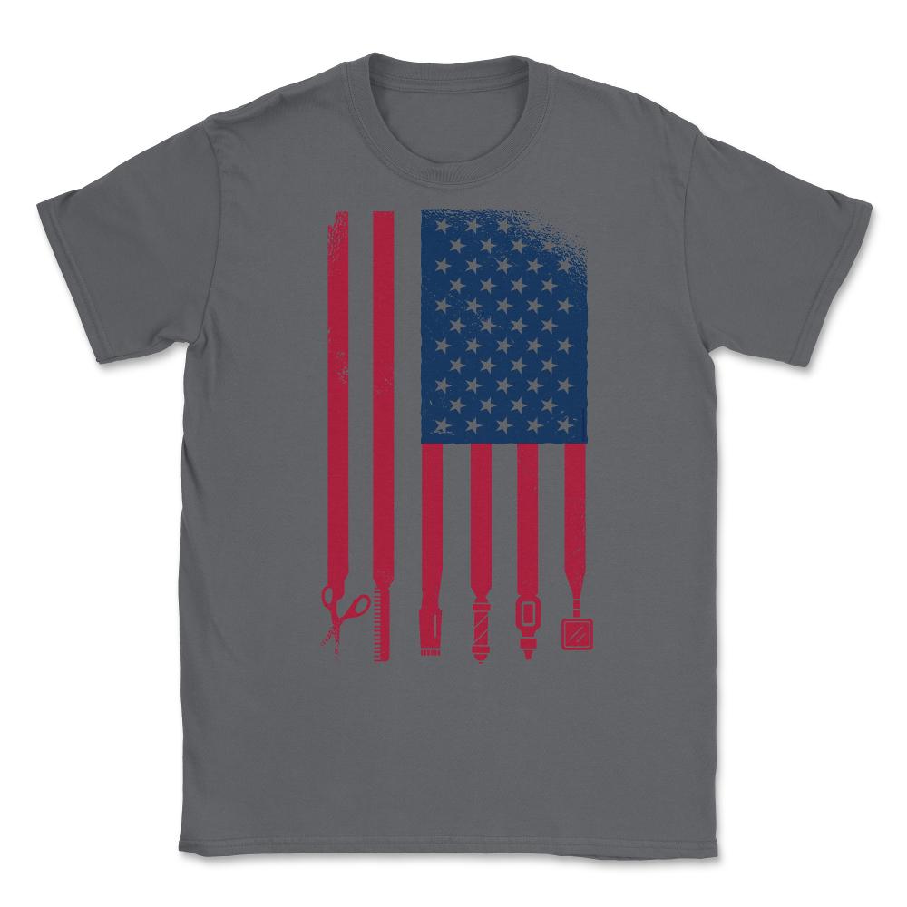 Barber Patriotic USA Flag Barber Tools Meme Grunge product Unisex - Smoke Grey