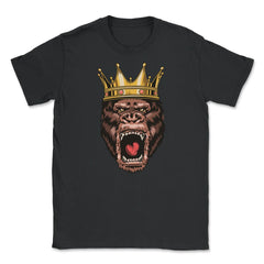 King Gorilla Head Angry Great Ape Wearing A Crown Design product - Black