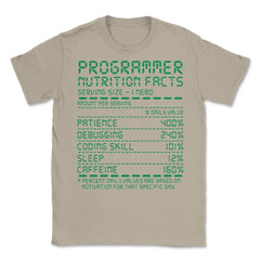 Funny Programmer Nutrition Facts Programing Nerds & Geeks print - Cream