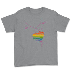 Rainbow Flag Kiss Gay Pride product Youth Tee - Grey Heather