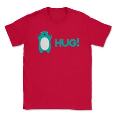 Bear Hug Witty Funny Humor design graphic Gifts Unisex T-Shirt - Red
