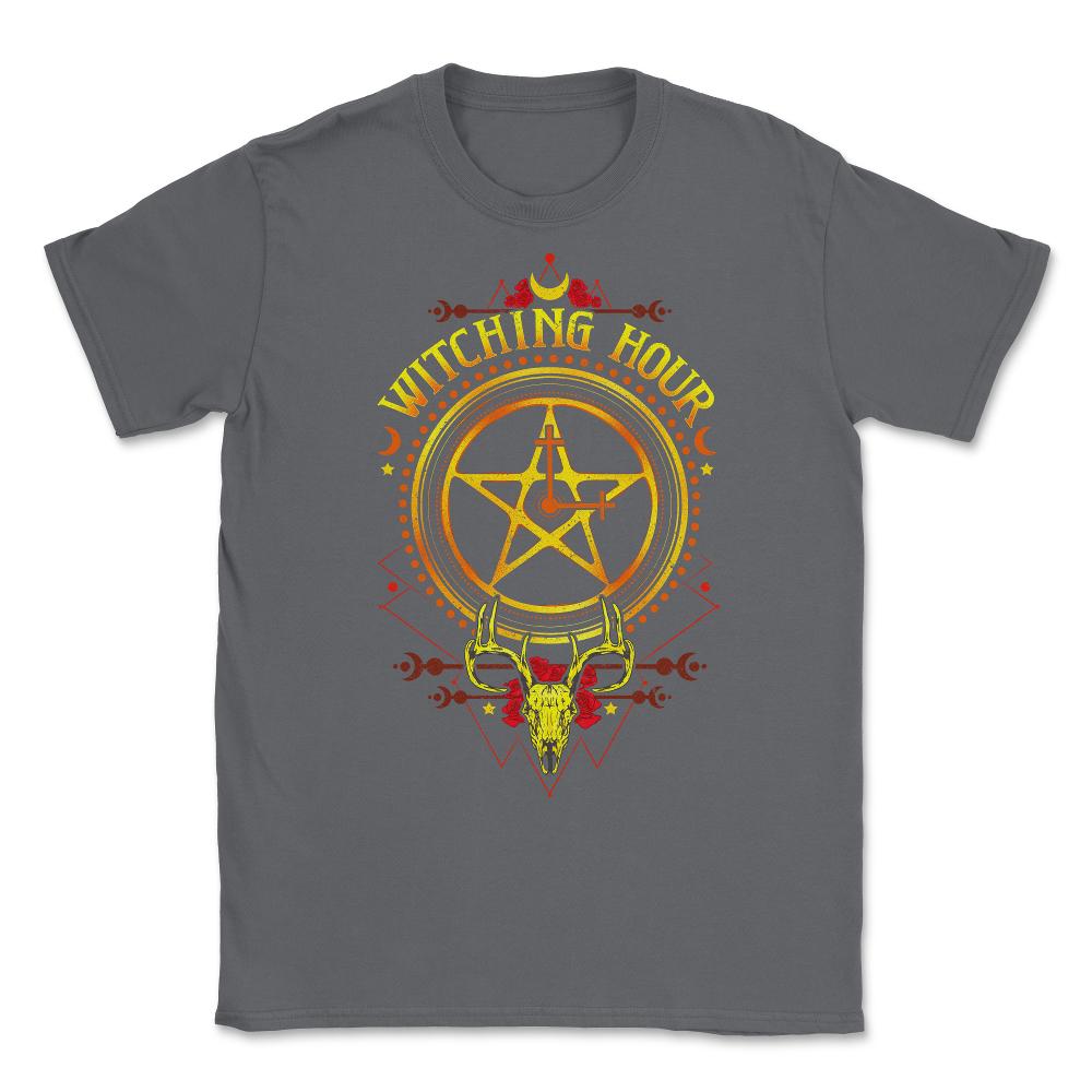 Witching-Hour Pentagram Symbol Halloween Gift Unisex T-Shirt - Smoke Grey