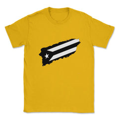 Puerto Rico Black Flag Resiste Boricua by ASJ product Unisex T-Shirt - Gold