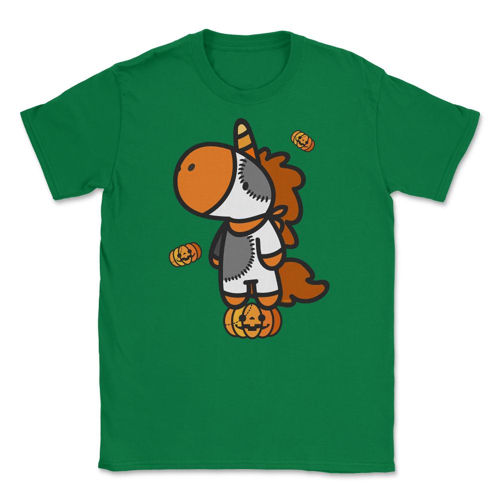 Halloween Unicorn with Pumpkins T Shirts Gifts Unisex T-Shirt - Green
