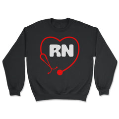 RN Heart Stethoscope Nurse Registered Nurse Practitioner graphic - Unisex Sweatshirt - Black