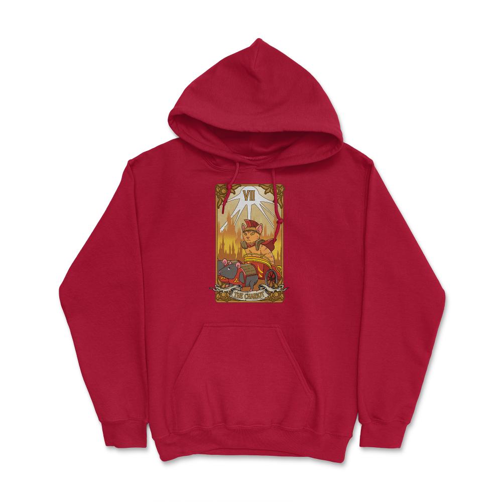 The Chariot Cat Arcana Tarot Card Mystical Wiccan product Hoodie - Red