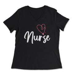 Nurse RN Heart Stethoscope Student Nurse Practitioner product - Women's V-Neck Tee - Black