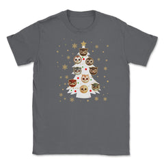 Owls XMAS Tree T-Shirt Cute Funny Humor Tee Gift Unisex T-Shirt - Smoke Grey