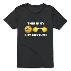 Shy Quote Halloween Costume Shy Fingers & Emoticon graphic - Premium Youth Tee - Black