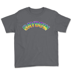 Gaybow Rainbow Word Art Gay Pride t-shirt Shirt Tee Gift Youth Tee - Smoke Grey