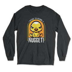 I Refuse To Become a Nugget! Angry Kawaii Chicken Hilarious design - Long Sleeve T-Shirt - Black