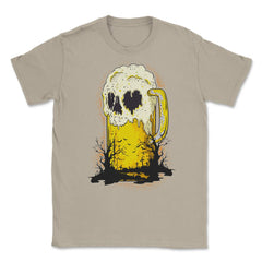 Halloween Beer Mug Skull Spooky Cemetery Humor Unisex T-Shirt - Cream
