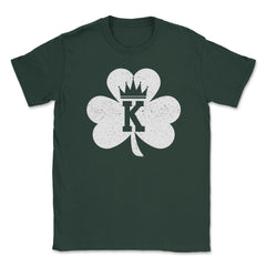 Shamrock King Saint Patrick Humor Unisex T-Shirt - Forest Green