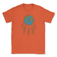 Earth Dream Catcher Shield T-Shirt Gift for Earth Day Unisex T-Shirt - Orange