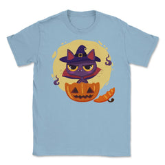 Catula inside a Halloween Pumpkin Shirt Gifts Unisex T-Shirt - Light Blue