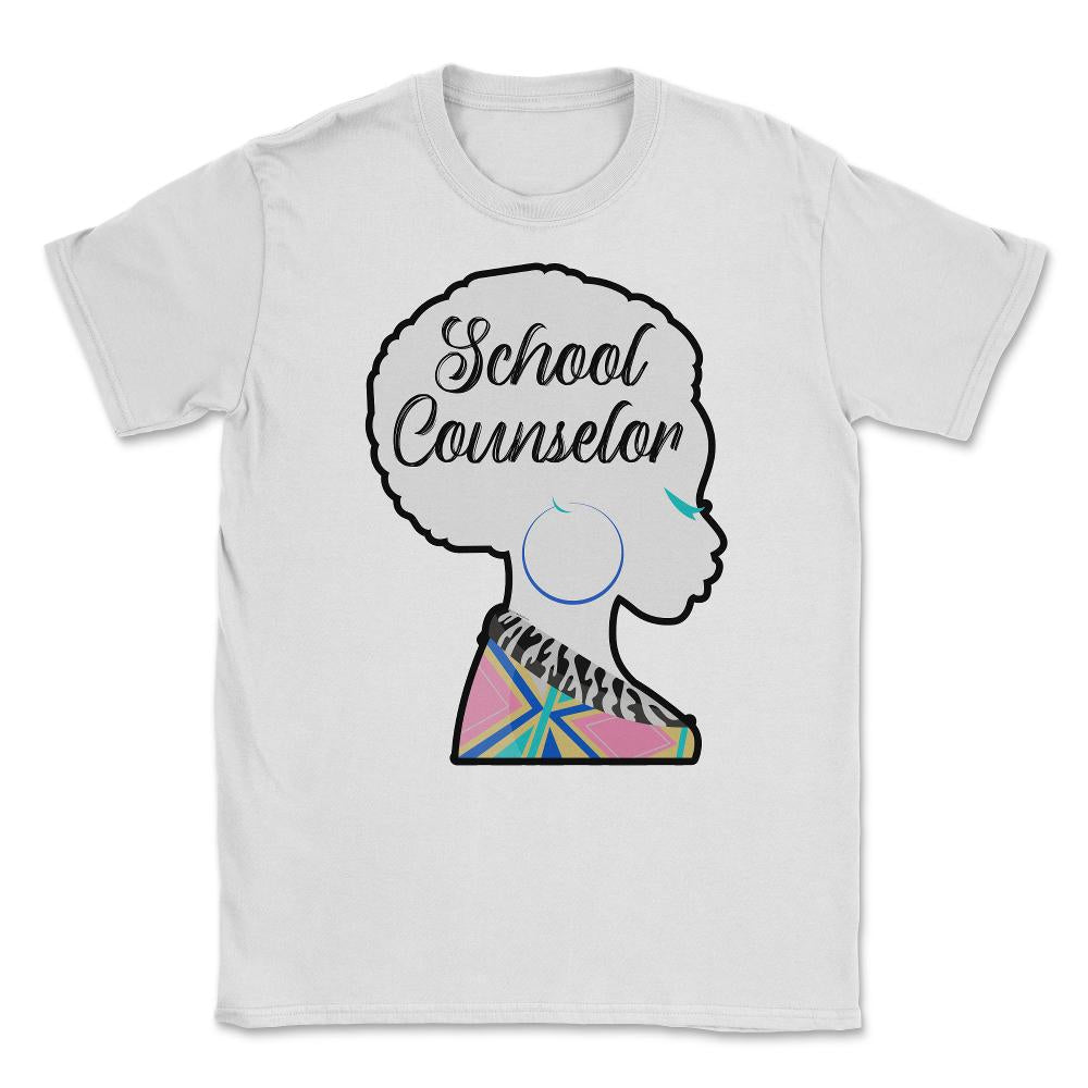 School Counselor Woman African American Roots Afro Hair design Unisex - White