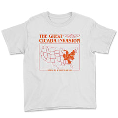 Cicada Invasion Coming to These States in US Map Cool graphic Youth - White