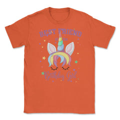 Best Friend of the Birthday Girl! Unicorn Face print Gift Unisex - Orange