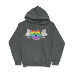 Rainbow Heart Gay Pride Month t-shirt Shirt Tee Gift Hoodie - Dark Grey Heather