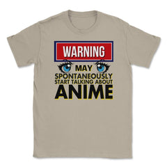 Warning May Spontaneously Talk Anime Unisex T-Shirt - Cream