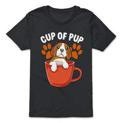 Beagle Cup of Pup Cute Funny Puppy design - Premium Youth Tee - Black