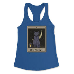 The Hermit Cat Arcana Tarot Card Mystical Wiccan graphic Women's - Royal