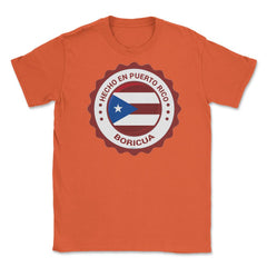 Hecho en Puerto Rico Boricua - Made in Puerto Rico Flag ASJ print - Orange