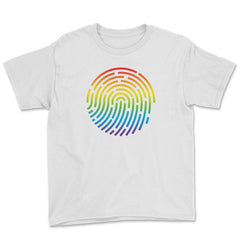 Is In My DNA Rainbow Flag Gay Pride Fingerprint Design product Youth - White