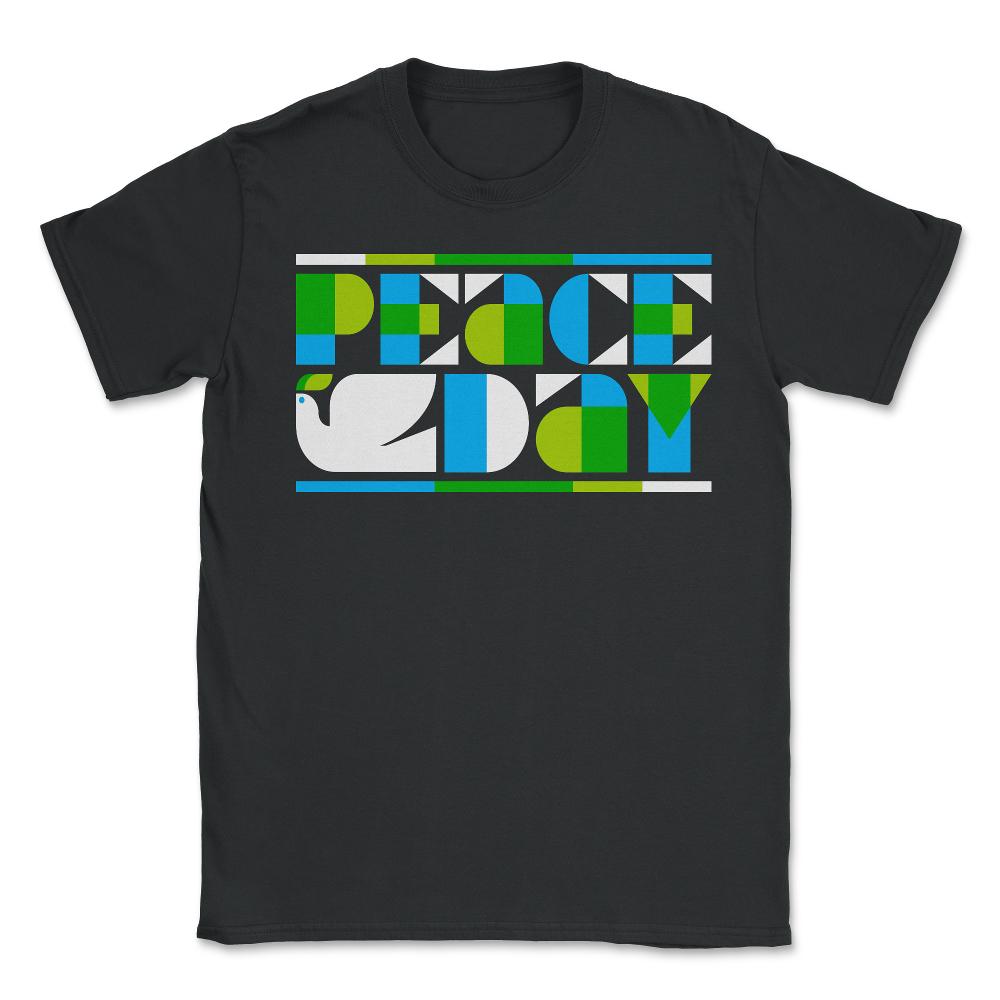 Peace Day Retro Design with Dove design - Unisex T-Shirt - Black