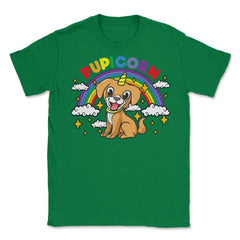 Gay Pride Rainbow Pupicorn Funny Puppy Unicorn Gift graphic Unisex - Green