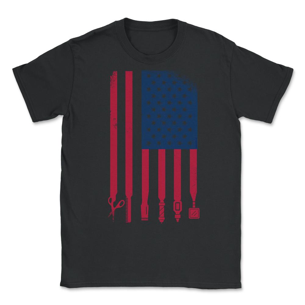 Barber Patriotic USA Flag Barber Tools Meme Grunge product Unisex - Black