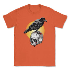 Raven & Skull Circle of Death Halloween T-Shirt Unisex T-Shirt - Orange