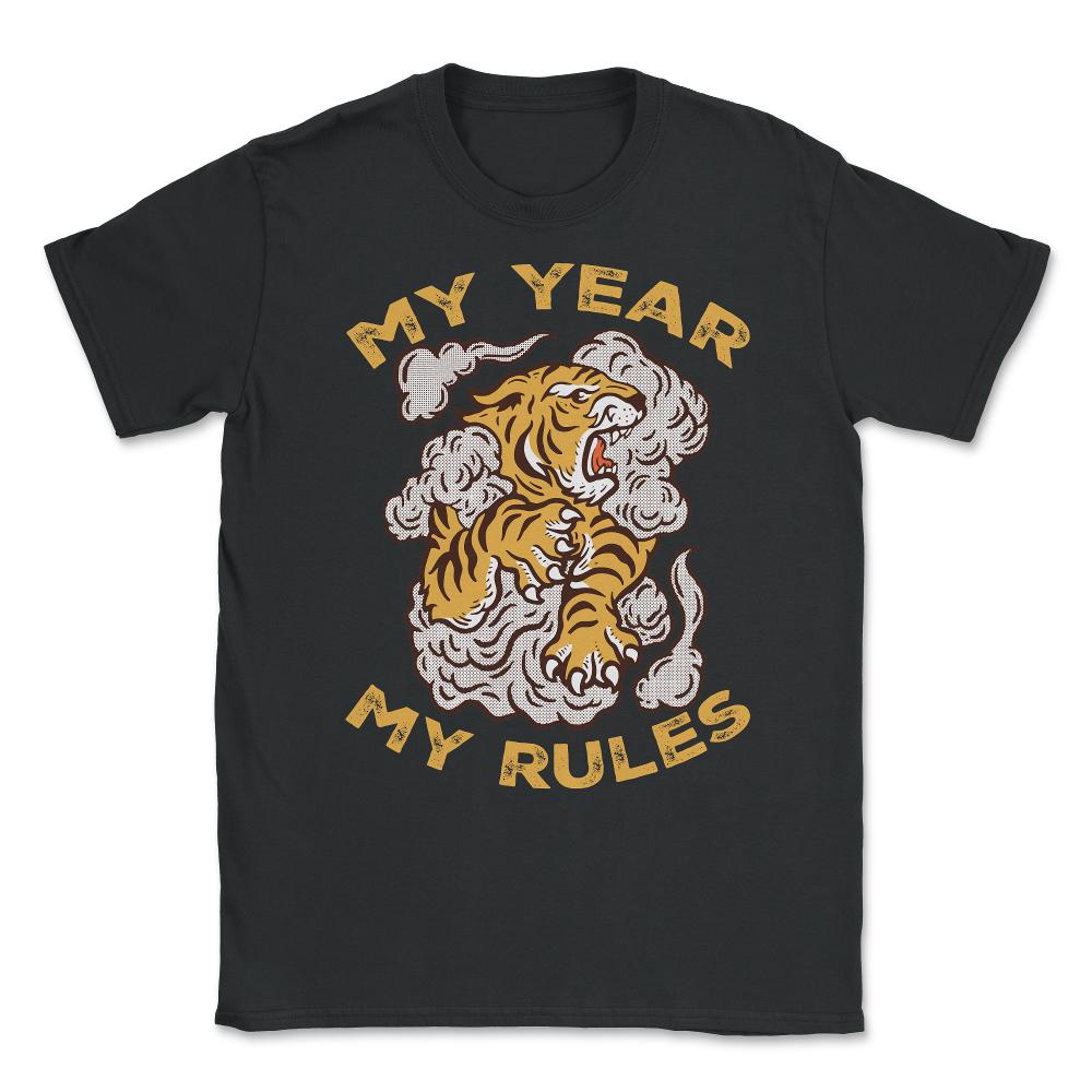My Year My Rules Retro Vintage Year of the Tiger Meme Quote design - Black