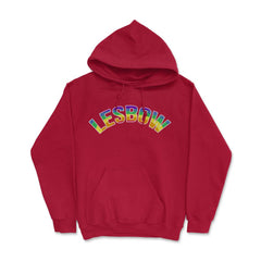 Lesbow Rainbow Word Arc Gay Pride t-shirt Shirt Tee Gift Hoodie - Red