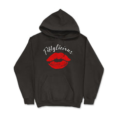 Funny Fiftylicious 50th Birthday Kissing Lips 50 Years Old product - Hoodie - Black