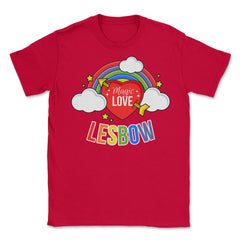 Lesbow Rainbow Heart Gay Pride Month t-shirt Shirt Tee Gift Unisex - Red