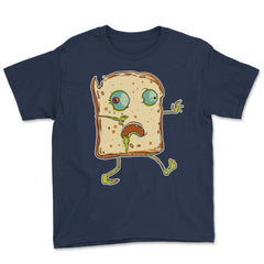 Zombie Bread Funny Halloween Character Trick'Treat Youth Tee - Navy