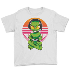 Alien Gamer Extraterrestrial Life Funny Design Gift design Youth Tee - White
