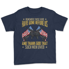 Remember Those Who Have Gone Before Us Memorial Day US Flag graphic - Navy
