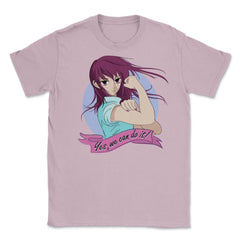 Yes we can do it! Anime Feminist Girl Unisex T-Shirt - Light Pink