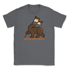 Bear Republic Brotherhood Flag Bear Gay Pride print Unisex T-Shirt - Smoke Grey