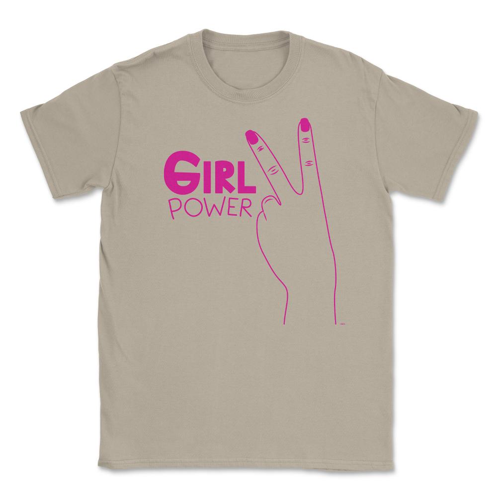 Girl Power Peace Sign T-Shirt Feminism Shirt Top Tee Gift Unisex - Cream