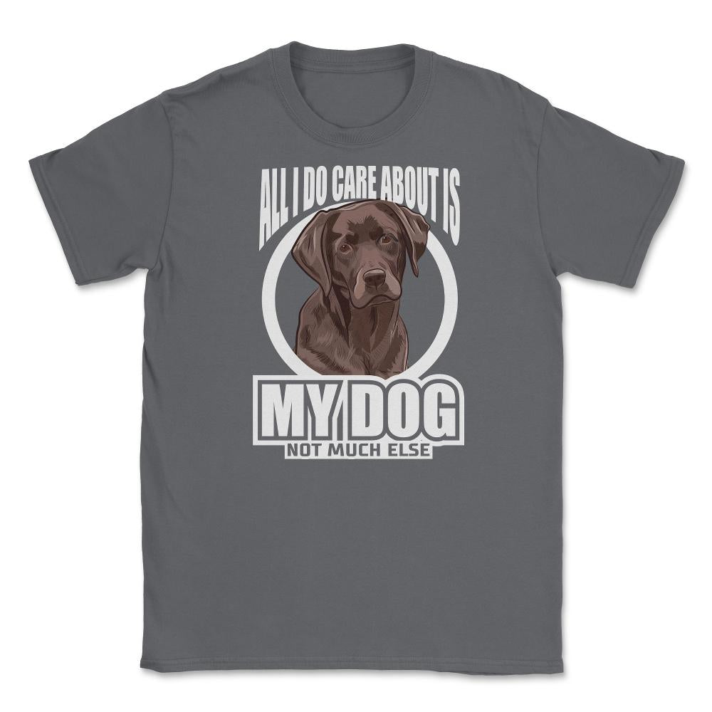 All I do care about is my Labrador Retriever T-Shirt Tee Gifts Shirt - Smoke Grey