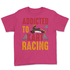 Addicted To Kart Racing graphic Youth Tee - Heliconia