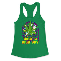 Funny Marijuana Have A High Day Cannabis Weed Vaporwave product - Kelly Green