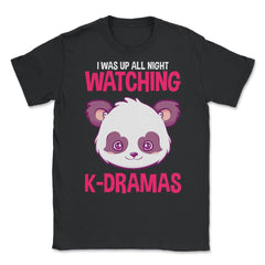 Cute Panda K-Drama Funny Korean graphic Unisex T-Shirt - Black