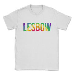 Lesbow Rainbow Word Gay Pride Month 2 t-shirt Shirt Tee Gift Unisex - White