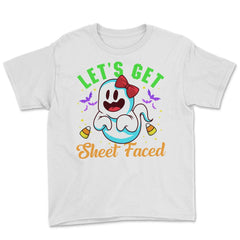 Halloween Costume Let’s Get Sheet Faced for Her design Youth Tee - White
