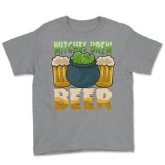 Halloween Witches Brew Beer Costume Design product Youth Tee - Grey Heather